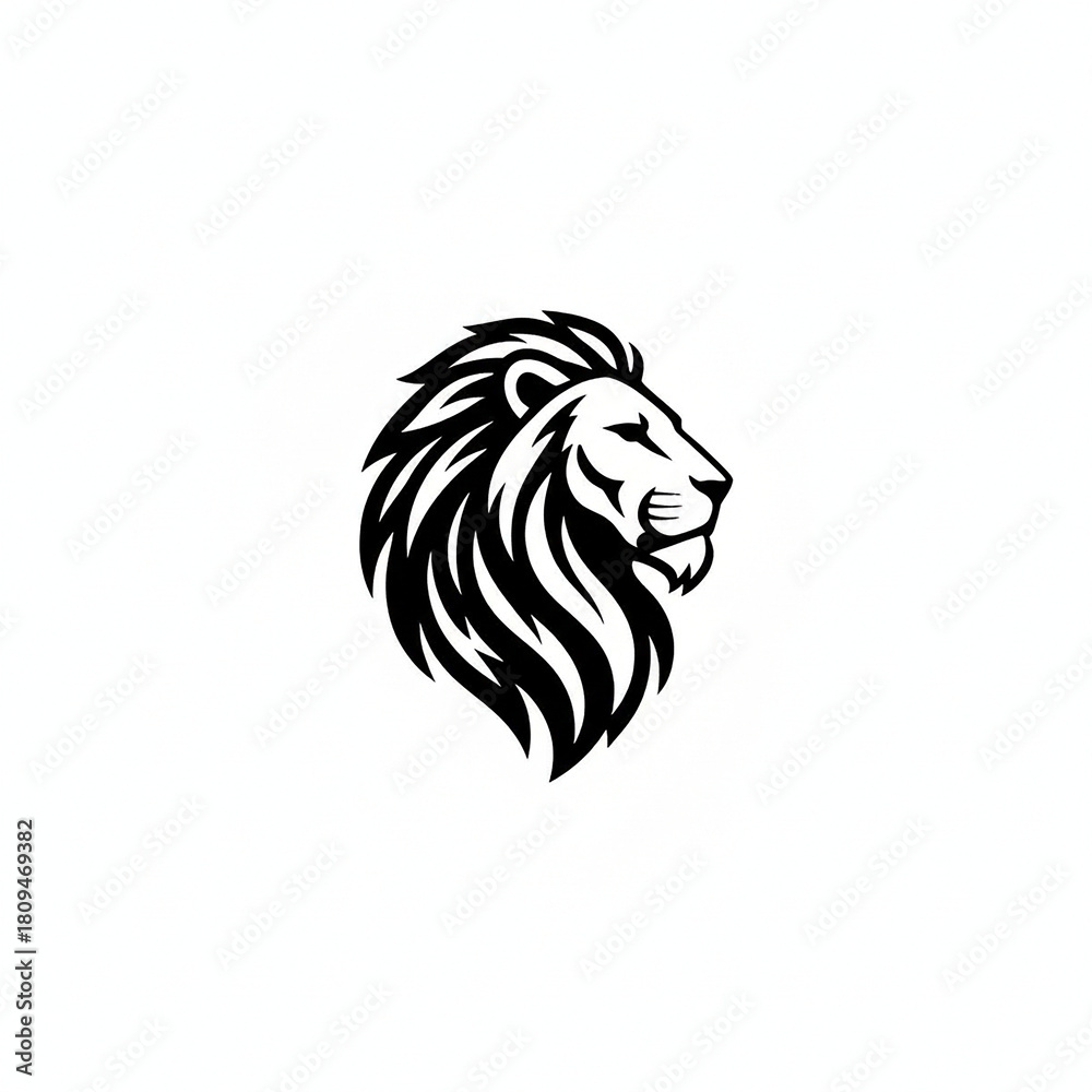 Fototapeta premium The nice silhouette Asian lion head