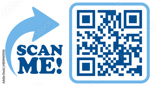 Qr code and barcode icons with mobile device, minimal vector illustration, clean outline style on transparent background
