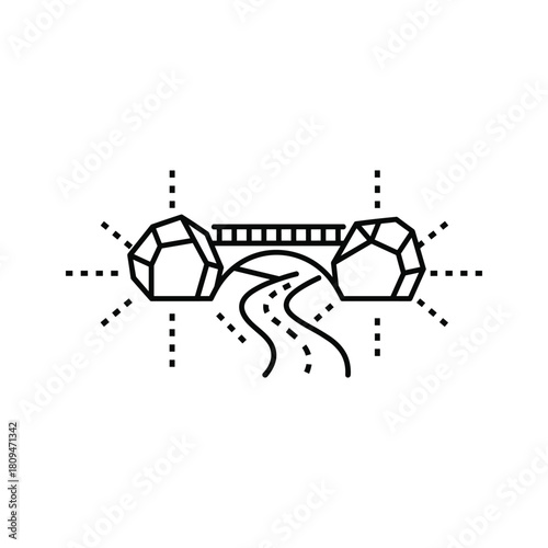 Abstract bridge icon representing connection, solution, and overcoming challenges