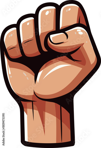 右手握りこぶしのイラスト