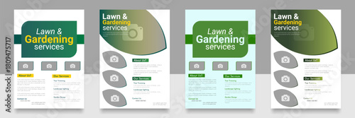 Lawn Care and Gardening Services Flyer Design | Landscaping leaflet design set