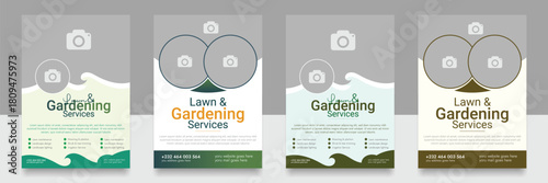 Lawn Care and Gardening Services Flyer Design | Landscaping leaflet design set