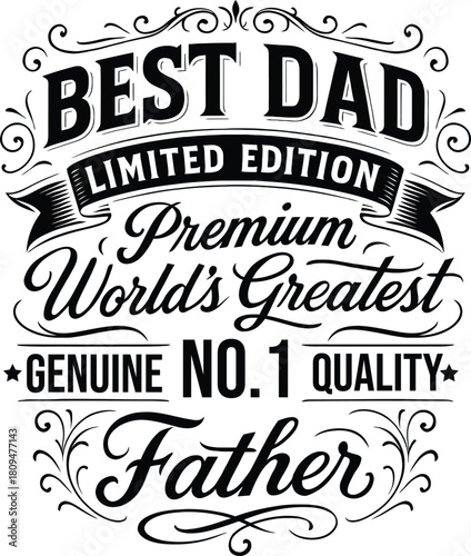 Vintage Premium Best Dad Typography