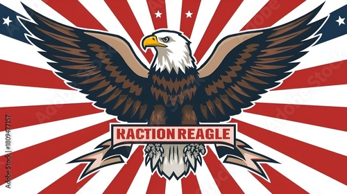 Title: Patriotic Eagle Emblem Vector Design for National Symbol