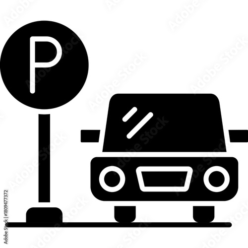 Car Parking Icon Vector Element