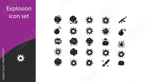 Explosion icon set
