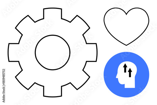 Personal development concept. Focuses on personal development through growth, emotion, and technological innovation. Personal development integrates technology and emotional intelligence. Suitable