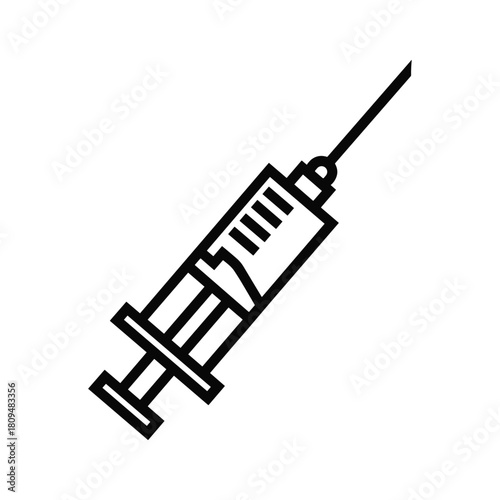 Medical syringe for injection isolated on vaccination and treatment concept