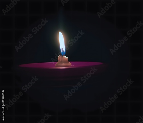 Candle flame in darkness 