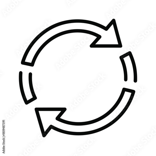 Recycling and refresh arrows icon representing circular economy