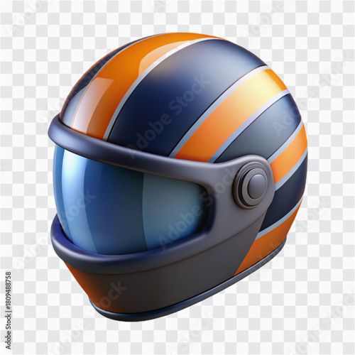 3D Racing Helmet Icon | Motorsport Safety Gear, Driver Protection Symbol