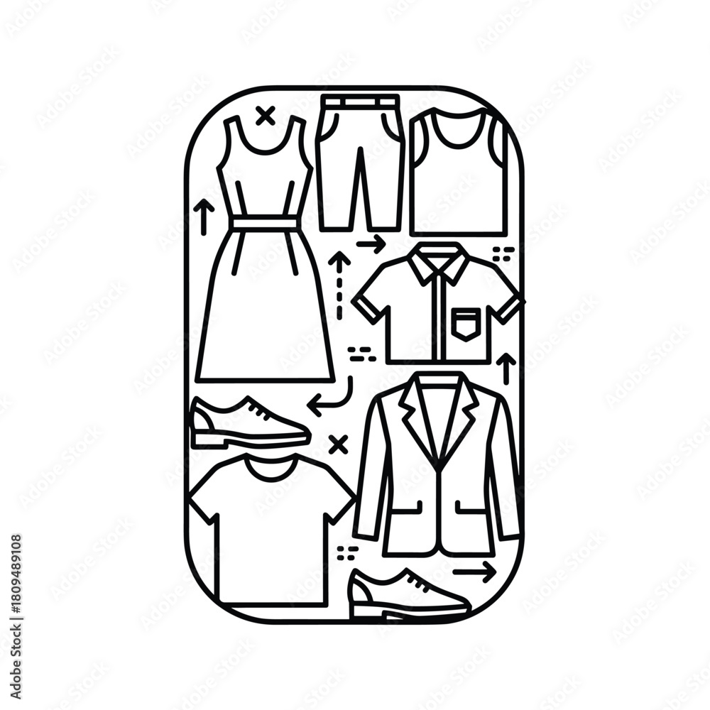 Fototapeta premium Clothing items and accessories for men and women, fashion collection