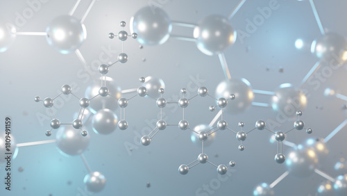 Fototapeta Naklejka Na Ścianę i Meble -  cefuroxime molecular structure, 3d model molecule, antibiotic structural chemical formula view from a microscope