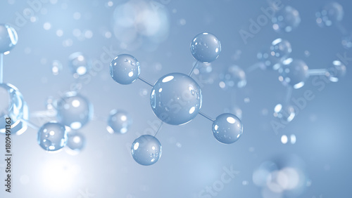 Fotografie ammonium molecular structure 3d, inorganic cation structural chemical formula vi