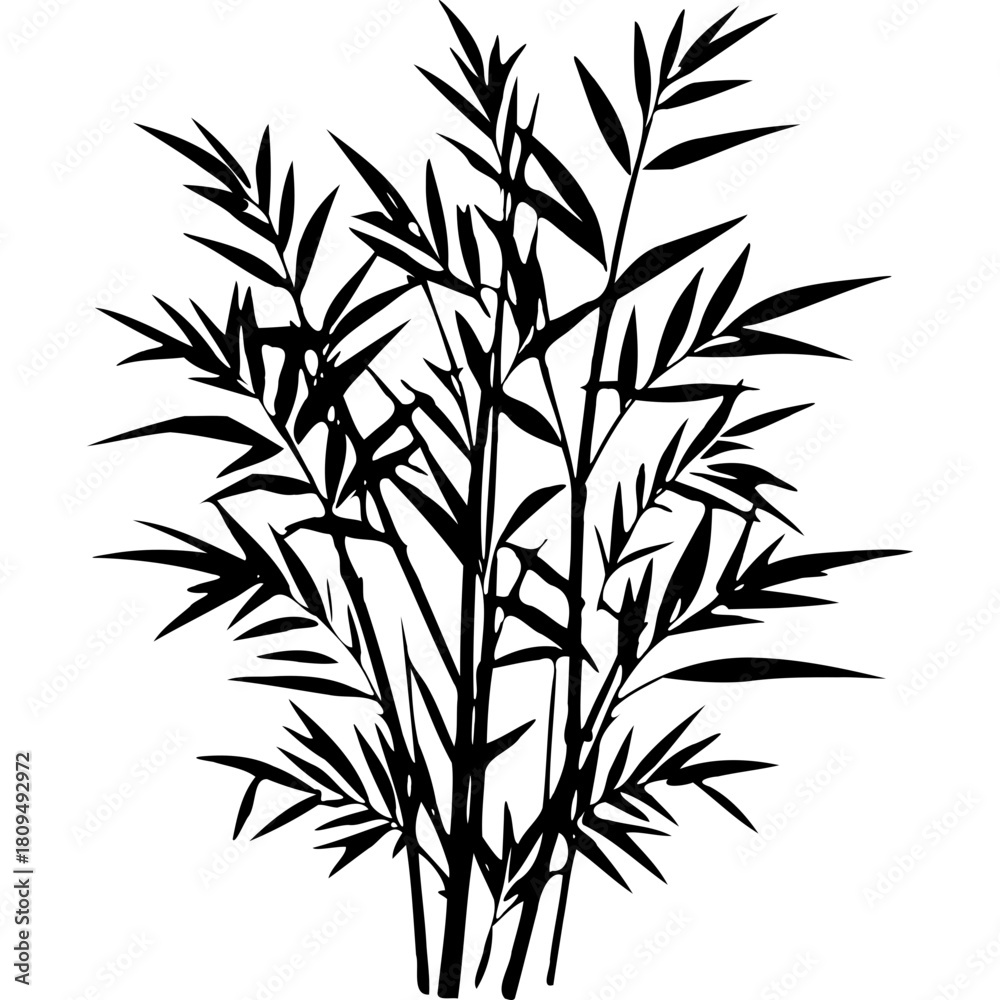 Obraz premium Download black bamboo silhouette vector illustration for graphic design use
