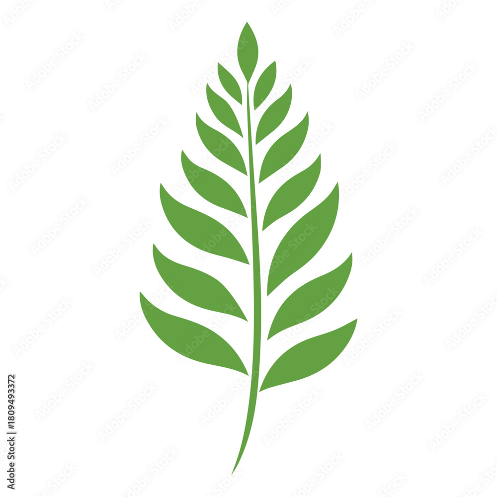 Fototapeta premium Green Leaf icon shape fresh flat vector design.