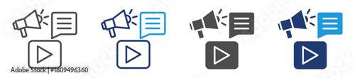 video marketing icon set with multiple style