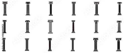 Pillar icon building shape historic vector design.
