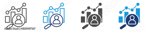 competitive analysis icon set with multiple style