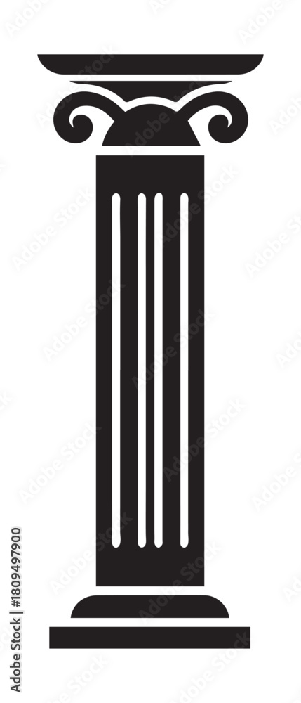 Obraz premium Pillar icon building shape historic vector design.
