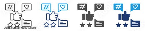 social proof icon set with multiple style