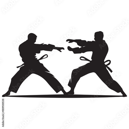 Martial arts strong fighter. Ninja power vector design.