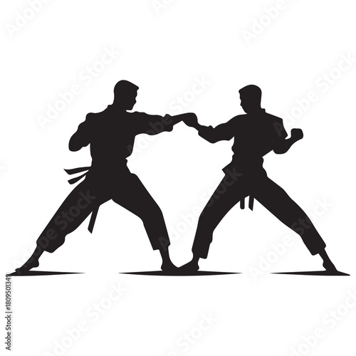 Martial arts strong fighter. Ninja power vector design.