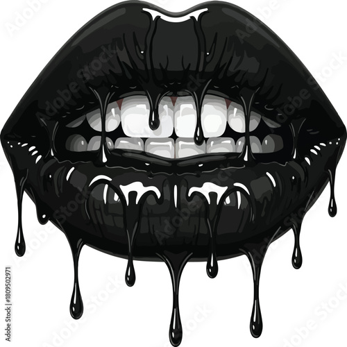 cartoon, monster, character, symbol, dental, woman, lips, scary, angry, comic, head, vector, 