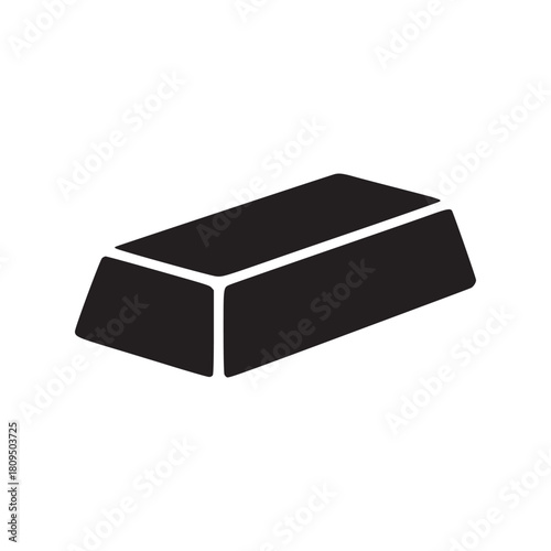 A simple black illustration of a gold bar against a plain white background in a minimalist style