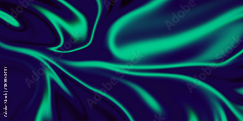 blur retro green and blue liquid wavy marble gradient background with liquify noise grainy texture. Hand painted background with mixed liquid blue and golden paints. Abstract wave background design.	
