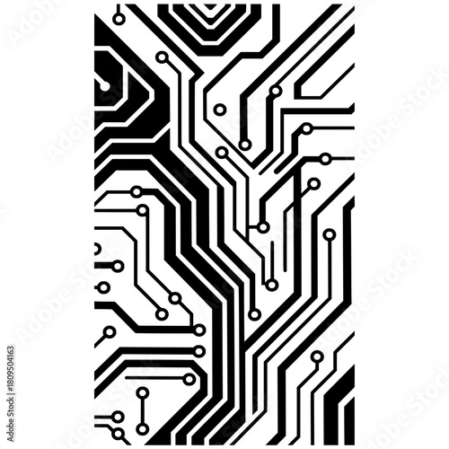 Minimalist download abstract black and white circuit board vector illustration for graphic design projects free image vector