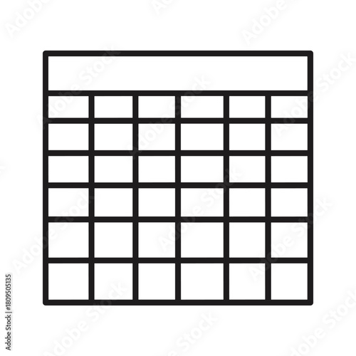 Simple blank grid or table layout for data organization and entry, isolated on