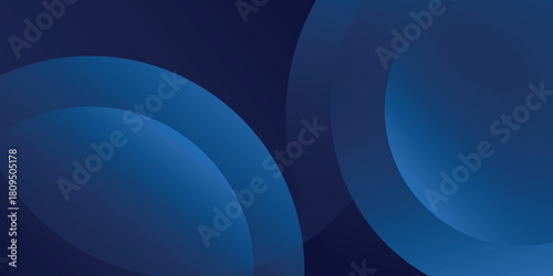 Dark blue abstract background with overlapping glowing blue circles. Modern minimalist background concept for covers, brochures, presentations, certificates, and websites. VOL. 2