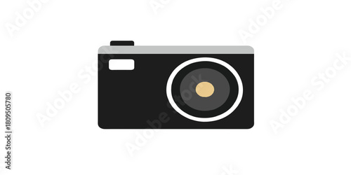 Print  A clean, minimalist design of a compact digital camera.