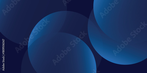 Dark blue abstract background with overlapping glowing blue circles. Modern minimalist background concept for covers, brochures, presentations, certificates, and websites. VOL. 5