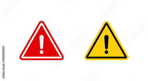 Danger and warning alert triangle icon. Caution sign with exclamation mark symbol