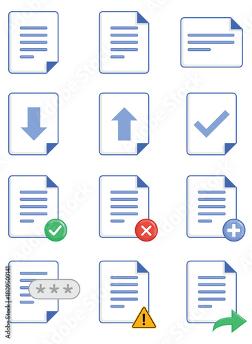 File Office Paperwork Document Technology Set