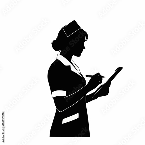 Construction worker reading safety manual vector illustration. Man in hard hat studying a guide book for workplace safet