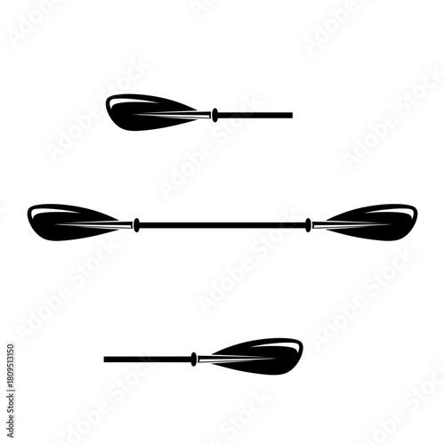 Kayak paddle sport equipment icon Vector, illustration