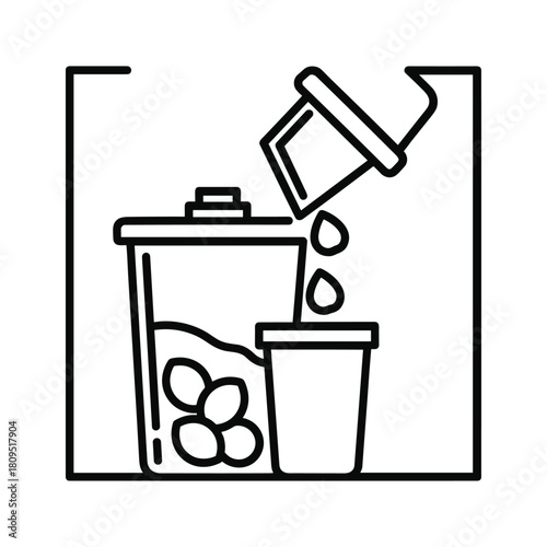 Zero waste shopping concept with bulk food dispenser and reusable containers