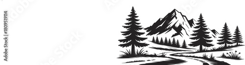 Set of four sharp stylized mountain peaks icons, adventure logo design elements, outdoor climbing, isolated black silhouette vector