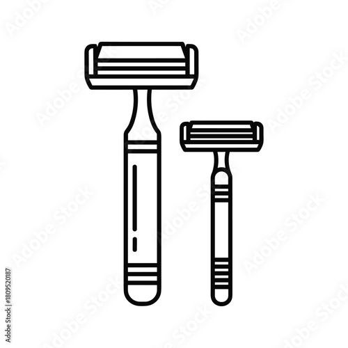 Two classic safety razors for shaving, personal hygiene, and grooming