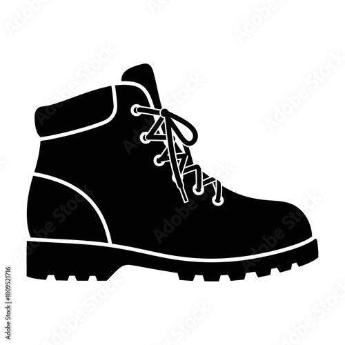 Outdoor hiking boot vector icon isolated on white background, Vector, illustration