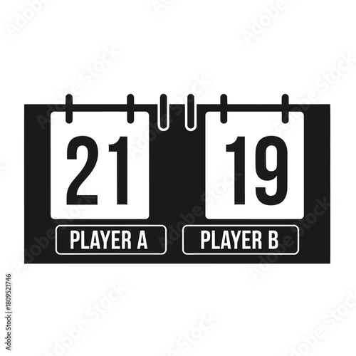 Game scoreboard player a leads isolated on white background, Vector, illustration
