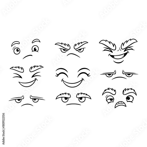 Expression Variations A Collection of Cartoon Face Emotions for Design and Illustration
