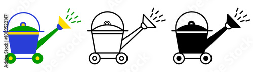 Flat vector illustration of a watering can