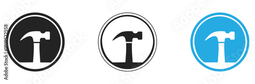 Construction icon set for websites and apps showing home repair and handyman services for home improvement projects and do it yourself tasks