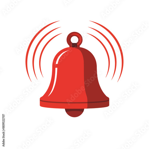 A ringing red bell symbolizes an urgent alert or notification.