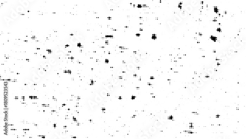 Distressed Black and White Halftone Vector Background, Retro Grainy Dot Texture for Vintage Posters, Graphic Design, and Minimalist Art Prints