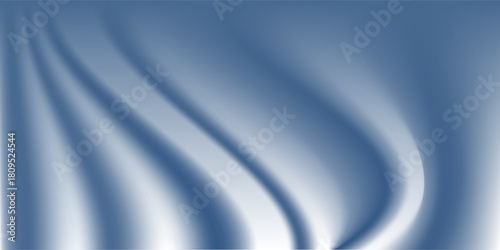 Abstract blue white luxury fabric wave background with copy space. Smooth liquid wave. Elegant shiny silk satin texture. Suit for wallpaper, cover, header, desktop, web, flyer. Vector illustration